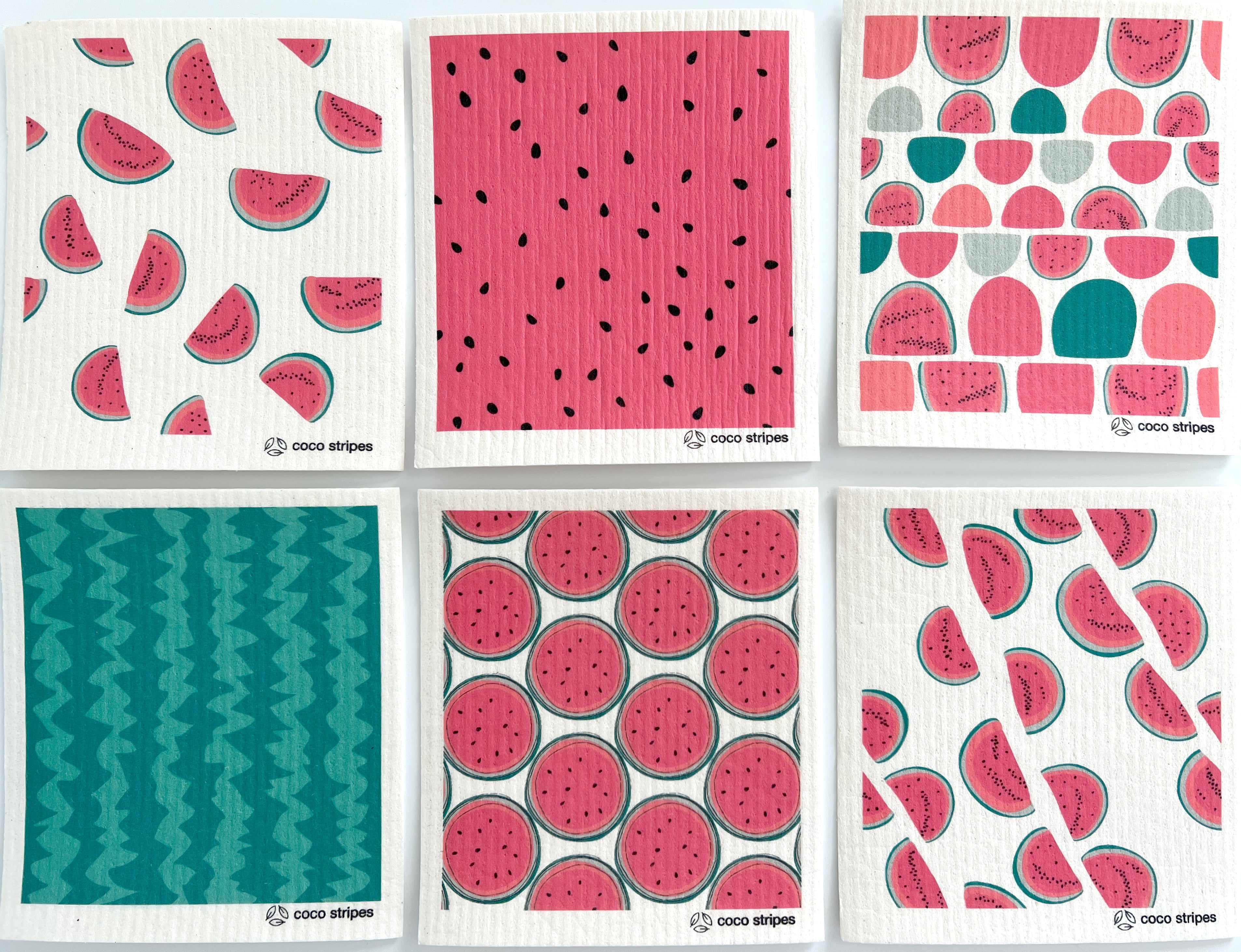 Swedish Dishcloths | Watermelon Design, Set of 6