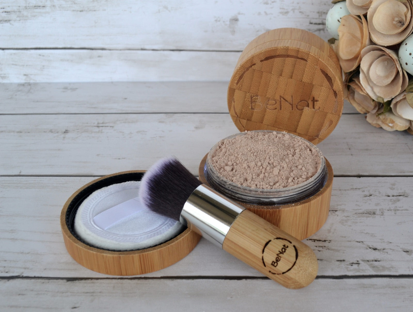 Translucent Loose Powder Set | Bamboo Container, Refill Bag, 0.4 oz