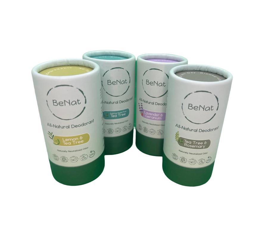 4-Pack All-Natural, Plastic-Free Deodorants