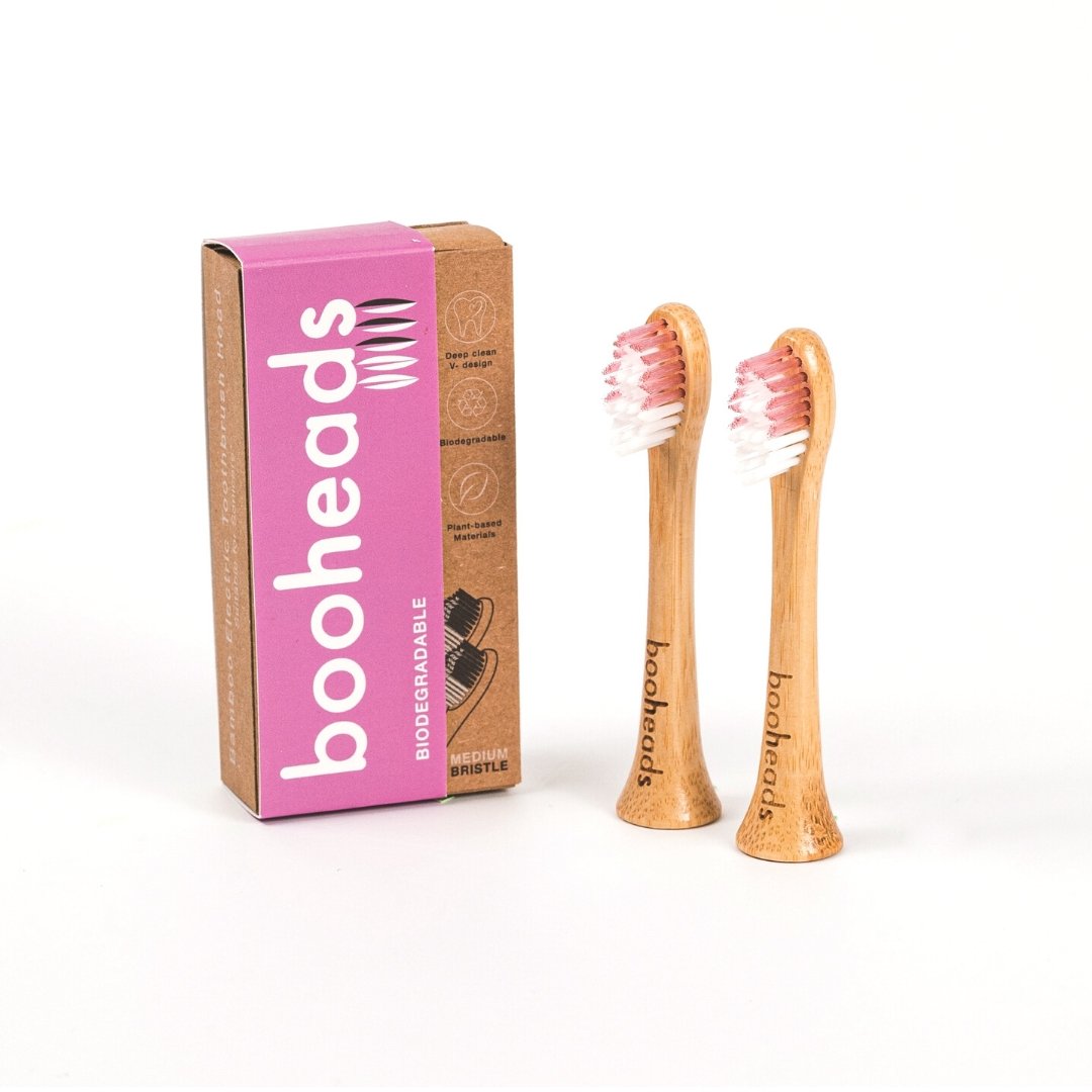 Pink Bamboo Electric Toothbrush Heads | 2 Pieces