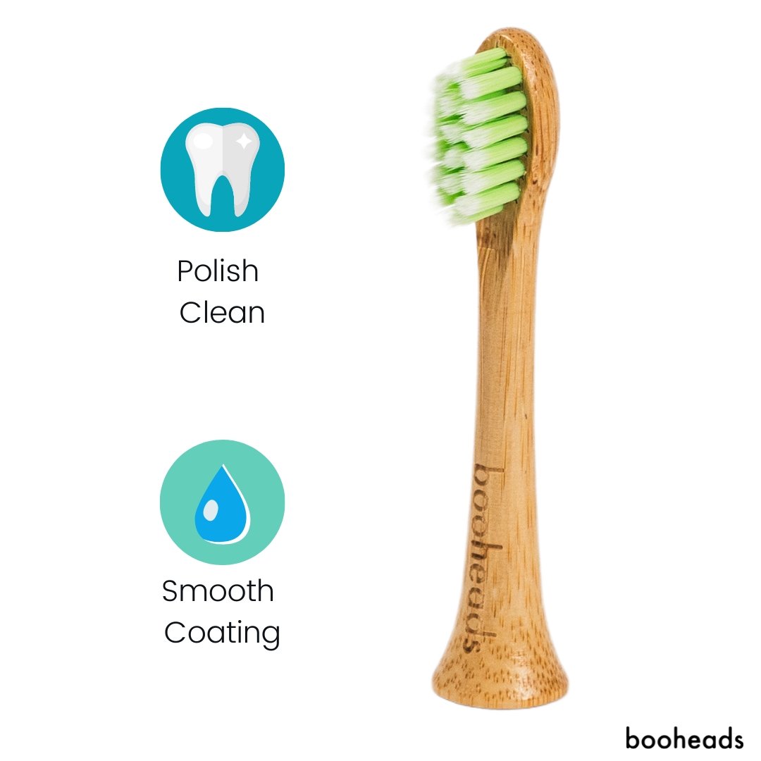 Bamboo Electric Toothbrush Heads | 2 Pieces, Green & Blue