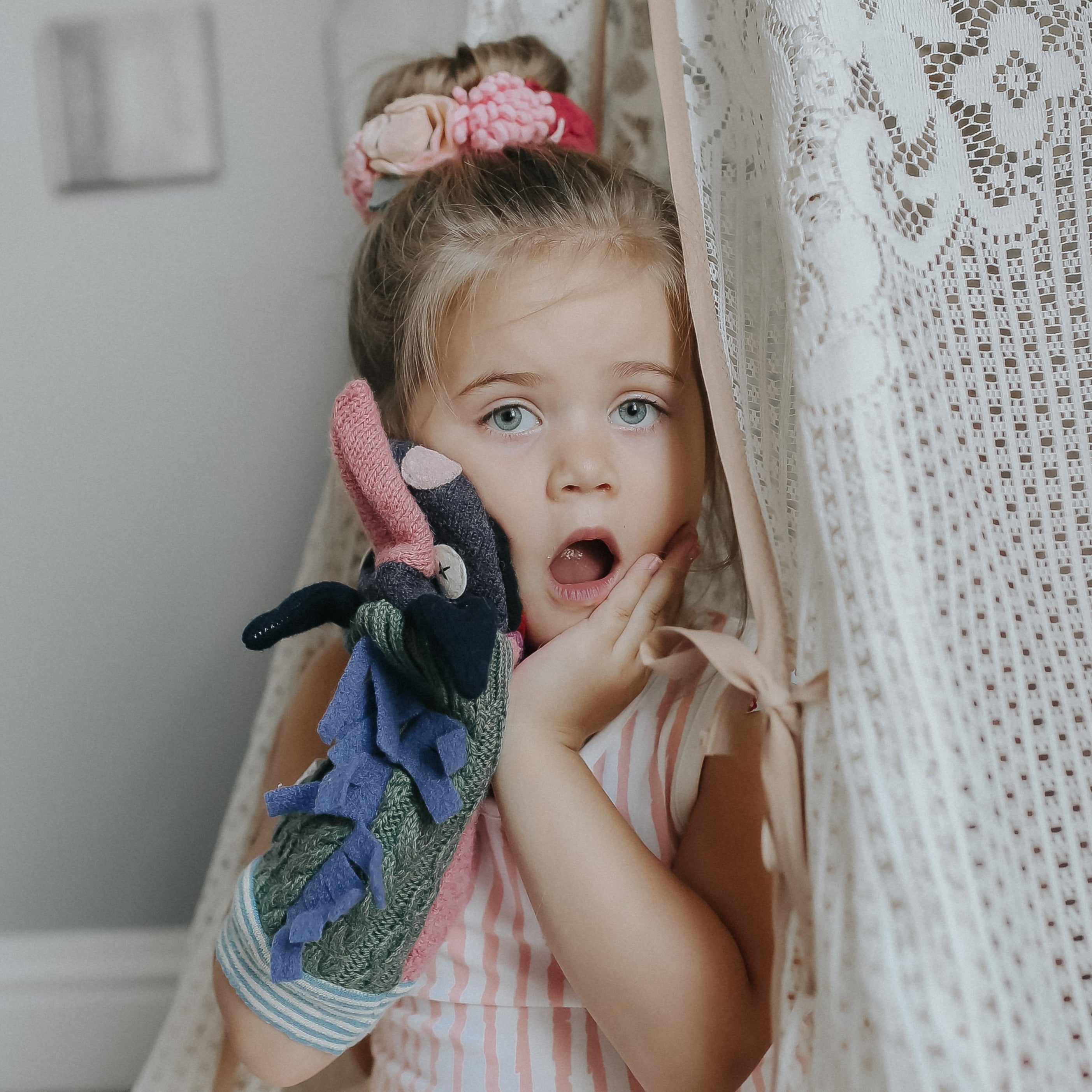 Unicorn Hand Puppet from Reclaimed Wool